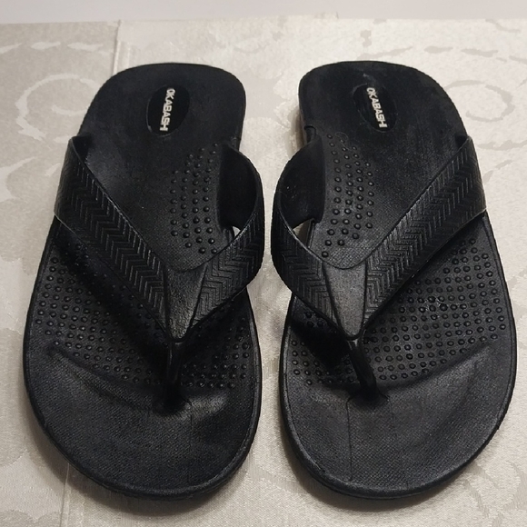 Okabashi Other - Okabashi Surf Men's Flip Flops Sandals Size Large Black Comfort Arch Support